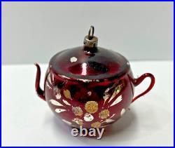 Vintage Mercury Glass Tea Pot Christmas Ornament Germany Very Rare