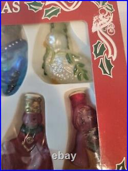Vintage Metck Family's Old World 12 Days Of Christmas Hand Painted Glass New
