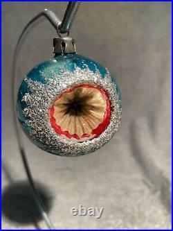 Vintage Mid Century Glass Concave Christmas Xmas Tree Baubles Decorations x 12