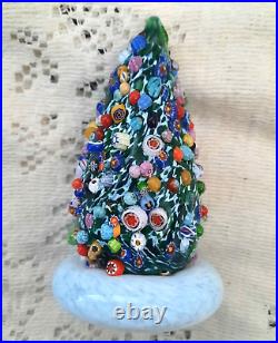 Vintage Milleflori glass Christmas tree art glass Cape Cod Glass Works