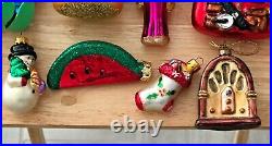Vintage Mixed Lot Of 18 Glass Christmas Tree Collectible Multicolor Ornaments