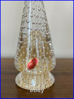 Vintage Murano Glass Barbini Controlled Bubble Gold Christmas Tree