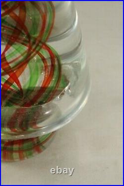 Vintage Murano Italy Saks 5th Ave 8 Clear Green Red Art Glass Christmas Tree