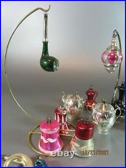 Vintage Music Trumpet Pipe Bell Teapot Glass 15 Christmas Tree Ornaments 40s 50s