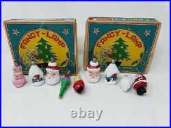 Vintage NOS Milk Glass Figural Christmas Tree Light Bulbs Original Box Albany OR