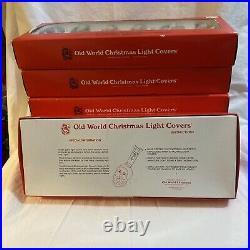 Vintage Old World Christmas Light Covers Glass Santa Replica's Lot/ 6 Boxes 6pc