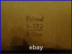 Vintage Poland Mercury Glass Indent Teardrop Handpainted Ornament Box of 12