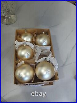 Vintage Polish 5 Mercury Glass Christmas Ornaments stars angels glitter