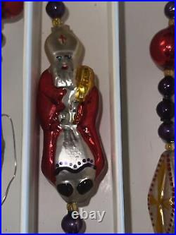 Vintage Rare Christopher Radko 68Long Christmas Glass Bishop & Cross Garland