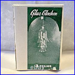Vintage Rare Glas-Glocken Glass 3 Tier Nesting Bell Ornament Germany NEW IN BOX