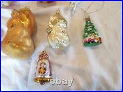 Vintage Santa Claus and Other Christmas Glass Ornament Lot WOW Germany Poland #2