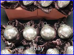 Vintage Set 16 Glass Bohemian Christmas Ornaments Kugel Style