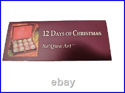 Vintage Set 1990s Ne'Qwa Art 12 days of Christmas Ornaments Susan Winget