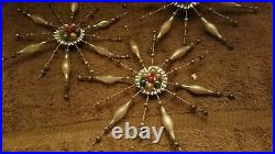Vintage Set of 5 Double Sided Mercury Glass Star Christmas Decoration/Ornaments