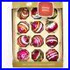 Vintage-Shiny-Brite-12-PINK-Striped-Glass-Christmas-Ornaments-Bell-UFO-Box-01-dt