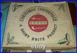 Vintage Shiny Brite Christmas Centerpiece Mantel Glass Ornaments 16 T & Box