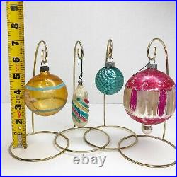 Vintage Shiny Brite Lot of 10 Unsilvered Mica Glass Christmas Ornaments Ball UFO
