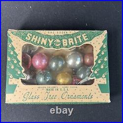 Vintage Shiny Brite Mercury Glass Multicolored Christmas Ornaments Small 22 Pack