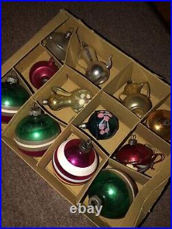 Vintage Shiny Brite Mercury Glass Teapots & Urns Christmas Ornaments LOT OF 12