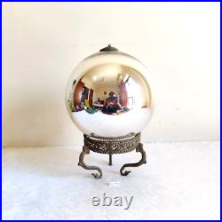 Vintage Silver Glass German Kugel Christmas Ornament Decorative Party Props KU40
