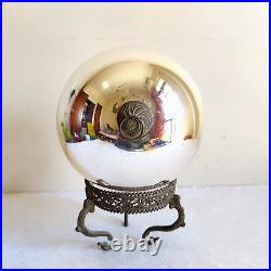 Vintage Silver Glass German Kugel Christmas Ornament Decorative Party Props KU40