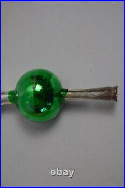 Vintage Single Indent Blown Glass Christmas Tree Topper Germany Original Box