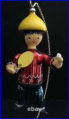 Vintage Soffieria De Carlini Asian Ping Pong Player Blown Glass Ornament Italy