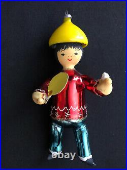 Vintage Soffieria De Carlini Asian Ping Pong Player Blown Glass Ornament Italy