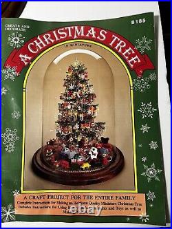 Vintage Westrim Beaded Christmas Tree GLASS DOME 14