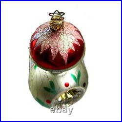 Vintage Wire Wrap Drop Reflector Indent Christmas Ornament Old World Inge-Glas
