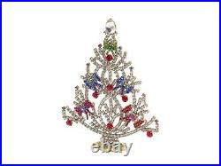 Vintage style Czech glass rhinestone Christmas tree decoration ornament bows