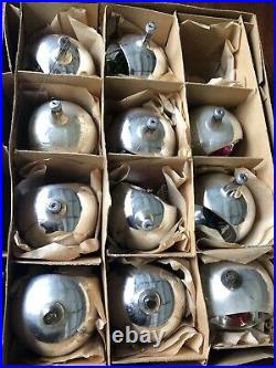 Vtg 11 Liquid indent kaleidoscope Italian Christmas Mercury glass Retro Balls