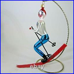 Vtg 1994 Italian RADKO TOMBA Olympic Skier Ski X-mas Ornament 94-279-0 BIG 7