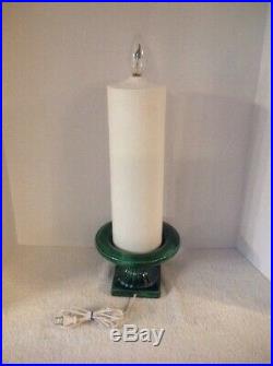 Vtg 22 Atlantic Mold Ceramic Lighted Christmas Candle Stain Glass Poinsettia