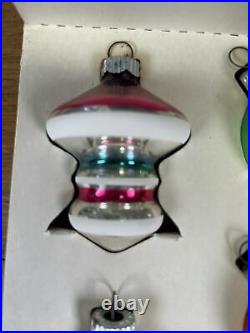 Vtg Christmas Shiny Brite Box of 10 Mercury Glass 1.75 Ornaments Assorted #2110