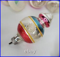 Vtg Early Shiny Brite Glass Ornaments 12 Mixed Tornado Lantern Unsilvered Mica