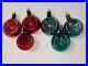 Vtg-Premier-Ornament-Glass-Double-Embossed-Star-Red-Aqua-Indent-Christmas-x-6-01-ddsl
