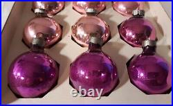 Vtg SHINY BRITE Christmas Ornament Ball Mercury Glass Purple PINK Valentine Lot