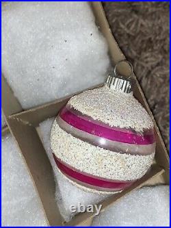 Vtg Shiny Brite Lantern UFO Barrel Unsilvered Mica Christmas Ornaments Lot