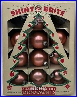 Vtg Shiny Brite Pink Glass Christmas Tree 2 1/2 Inch Ornaments 22 Balls 2 Boxes