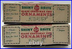 Vtg Shiny Brite Pink Glass Christmas Tree 2 1/2 Inch Ornaments 22 Balls 2 Boxes