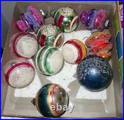 Vtg Shiny Brite USA Glass Christmas Ornaments Crafters large Lot 45 & Boxes